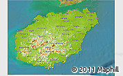 Physical 3D Map of Hainan, satellite outside