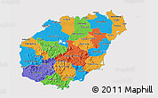 Political 3D Map of Hainan, cropped outside