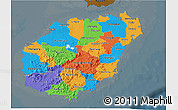 Political 3D Map of Hainan, darken