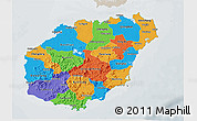 Political 3D Map of Hainan, lighten, semi-desaturated