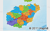 Political 3D Map of Hainan, physical outside