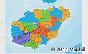 Political 3D Map of Hainan, political shades outside