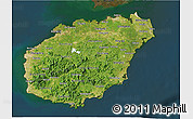 Satellite 3D Map of Hainan, darken
