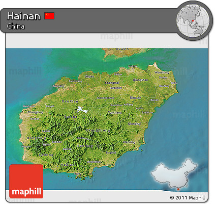 Satellite 3D Map of Hainan