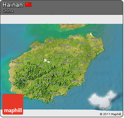 Satellite 3D Map of Hainan