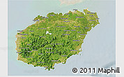Satellite 3D Map of Hainan, lighten