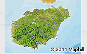 Satellite 3D Map of Hainan, political outside
