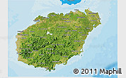 Satellite 3D Map of Hainan, political shades outside