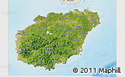 Satellite 3D Map of Hainan, shaded relief outside