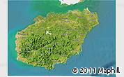 Satellite 3D Map of Hainan, single color outside