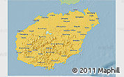 Savanna Style 3D Map of Hainan, single color outside