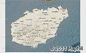 Shaded Relief 3D Map of Hainan, darken