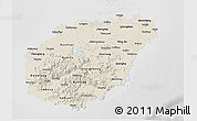Shaded Relief 3D Map of Hainan, lighten, desaturated