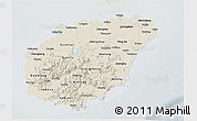Shaded Relief 3D Map of Hainan, lighten, semi-desaturated