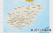 Shaded Relief 3D Map of Hainan, political outside