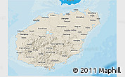Shaded Relief 3D Map of Hainan, political shades outside