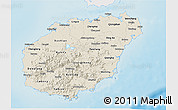 Shaded Relief 3D Map of Hainan, single color outside