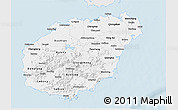 Silver Style 3D Map of Hainan, single color outside