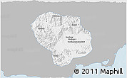 Gray 3D Map of Baoting, single color outside