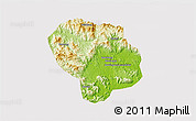 Physical 3D Map of Baoting, cropped outside