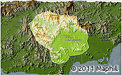Physical 3D Map of Baoting, darken