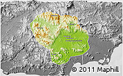 Physical 3D Map of Baoting, desaturated