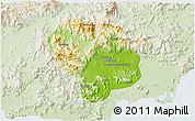 Physical 3D Map of Baoting, lighten