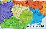 Physical 3D Map of Baoting, political outside