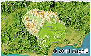 Physical 3D Map of Baoting, satellite outside