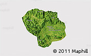 Satellite 3D Map of Baoting, cropped outside