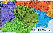 Satellite 3D Map of Baoting, political outside
