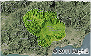Satellite 3D Map of Baoting, semi-desaturated