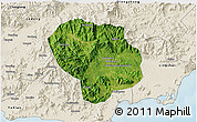 Satellite 3D Map of Baoting, shaded relief outside