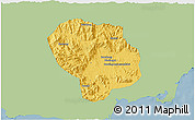 Savanna Style 3D Map of Baoting, single color outside