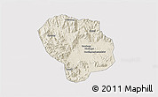 Shaded Relief 3D Map of Baoting, cropped outside