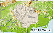 Shaded Relief 3D Map of Baoting, physical outside