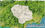 Shaded Relief 3D Map of Baoting, satellite outside