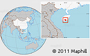 Gray Location Map of Baoting, highlighted country