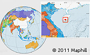 Political Location Map of Baoting, highlighted country