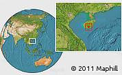 Satellite Location Map of Baoting