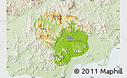 Physical Map of Baoting, lighten