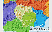 Physical Map of Baoting, political outside