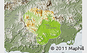 Physical Map of Baoting, semi-desaturated