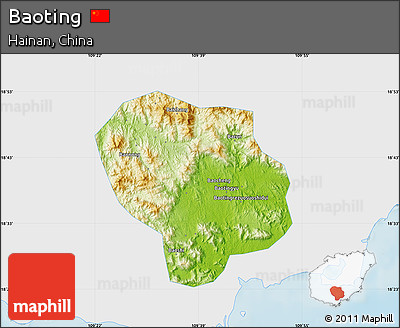 Physical Map of Baoting, single color outside