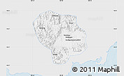 Silver Style Map of Baoting, single color outside