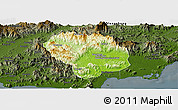 Physical Panoramic Map of Baoting, darken