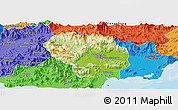 Physical Panoramic Map of Baoting, political outside