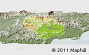 Physical Panoramic Map of Baoting, semi-desaturated