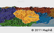 Political Panoramic Map of Baoting, darken