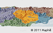 Political Panoramic Map of Baoting, semi-desaturated